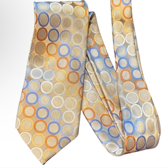 MICHAEL Michael Kors Silk Tie “L x 3.5”W Multicolored Geometric Design - Picture 3 of 6